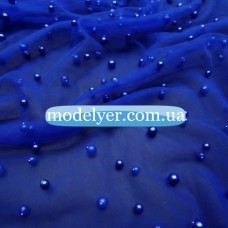 Ткань Сетка с жемчугом (электрик)